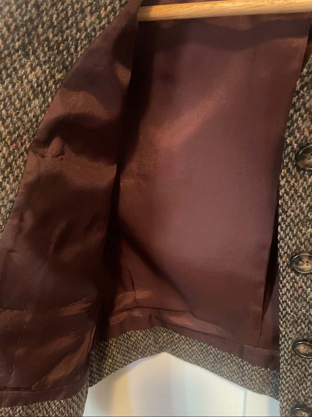 Vintage Breeches- Wool Blend Cropped Jacket - Brown Herringbone - Picture 3 of 4